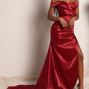 Long Burgandy Prom Dress
